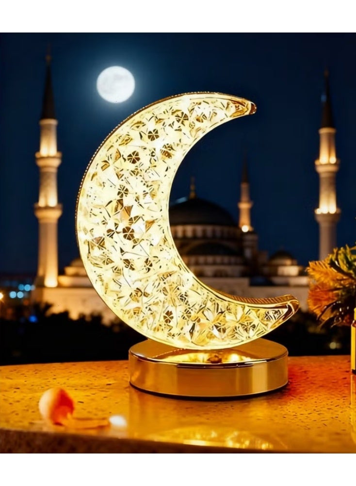 أضواء رمضان - أباجورة رمضان كريستالية LED، أضواء ليلية لزينة رمضان في غرف الطعام والغرف النوم والصالات - Image 1